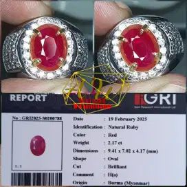 RED RUBY BURMA 2.17CARAT TOP COLOR ELEGANT