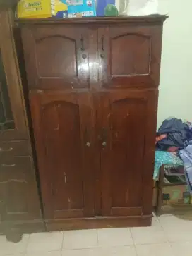 Lemari 2 pintu kayu jati