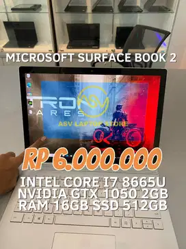 MICROSOFT SURFACE BOOK 2 CORE I7 8665U RAM 16GB SSD 512GB GTX 1050 2GB