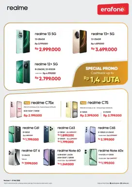 Realme C75x 8+6 128GB bisa cicilan dan tukar tambah