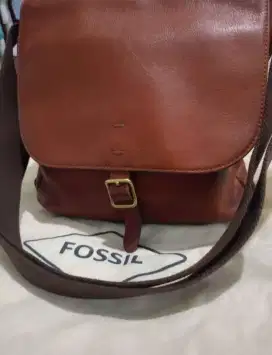 Tas selempang pria original fossil sling bag leather