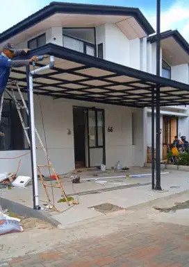 Kanopi Alderon single layer minimalis