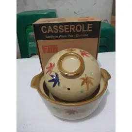 panci keramik earthen ware pot casserole 7,5 claypot 22cm × 10cm