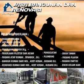 Perbaikan atap bocor,dak rembes,renovasi rumah,kanopi,flapon dll