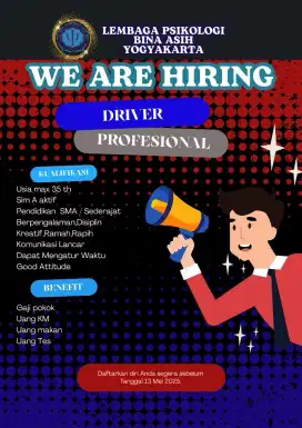 Lowongan kerja driver (supir)