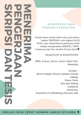 Konsultan Bimbingan Skripsi Tesis Disertasi spss amos nvivo lisrel