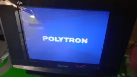 Tv tabung polytron slim 21in besar. Normal cakep gambar cakep suara ok