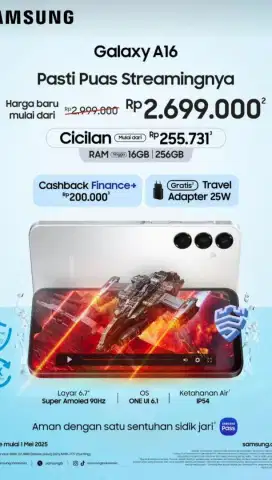Promo Samsung Galaxy A16 4G 8/256GB (Cicilan bisa, Tukar Tambah, Cash)