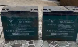 Aki sepeda listrik merk u-winfly 12V20AH