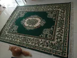 Karpet Permadani Turki Impor Hijau Besar Motif Bunga Klasik