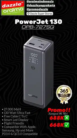 Powerbank 27.000MaH OPB 727SQ