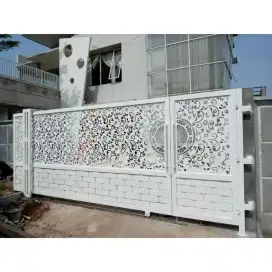 Pagar gerbang minimalis motif cutting laser