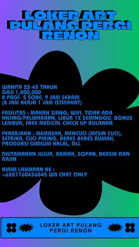 Lowongan ART Pulang Pergi