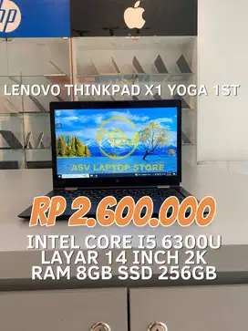LENOVO THINKPAD X1 YOGA I5 6300U RAM 8GB SSD 256GB LAYAR 2K LAPTOP