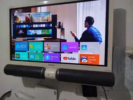TV Sharp LED 32 Powerful Bass Sound + Android TV Box