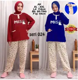 Babydoll Setelan Baju Tidur PP XXL Jumbo Seri Miss Piyama Dewasa