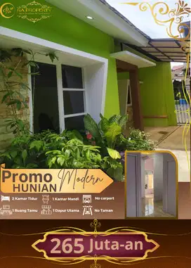 Rumah murah 2 kamar siap huni promo mulai dari 265 jutaan