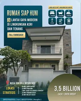 Dijual Langsung Tanpa Agen – Rumah 3 Lantai Full Furnished di Mumbul N