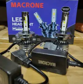 Lampu Led Mobil 3warna Soket H4 Macrone MC3, Sepasang