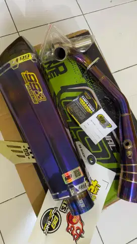 Knalpot Xmax full purple 99 type RS 1 Endcap Carbon