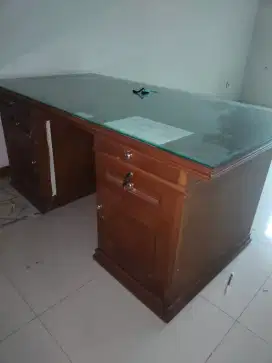 Meja pimpinan/manajer lebar, dr multipleks tebal lapisan veneer, bagus