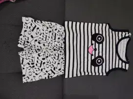 [New] Setelan Anak Motif Panda Warna Putih Hitam