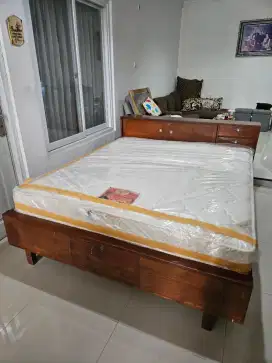 Jual Ranjang & Dipan Kayu Jati + Spring Bed