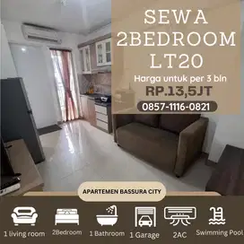 2BR sewa full furnished atas mall /3bln apartemen bassura city