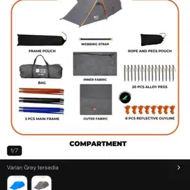 tenda paket komplit baru pake 1 x