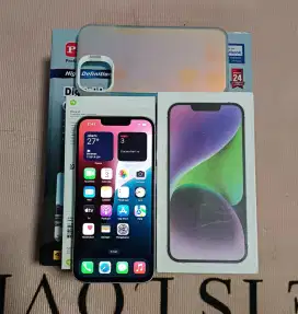 Iphone 14 256GB Purple ex garansi Digimap Fullset No minus