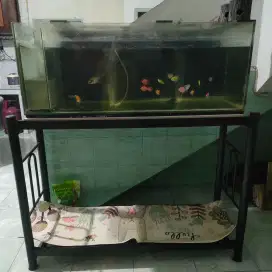 JUAL BEKAS AQUARIUM AKUARIUM DAN MEJA BESI