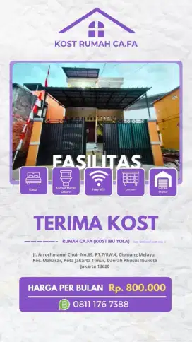 Rumah Ca.Fa (Kost Ibu Yola) Khusus Putri