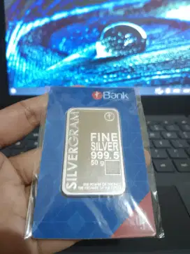 Perak Murni batangan Silvergram 50 gram