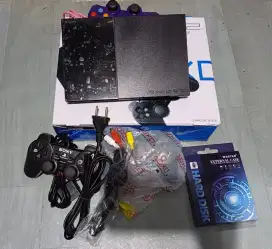 PS2 PS 2 PLAYSTATION 2 SLIM FULLSET 150++ GAME MULUS LIKENEW SECOND