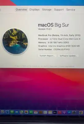 Jual murah macbook pro retina 2015