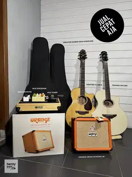 Gitar Crafter 'Yamaha' Orange Crush 30' Nux Stageman ( ISTIMEWA )
