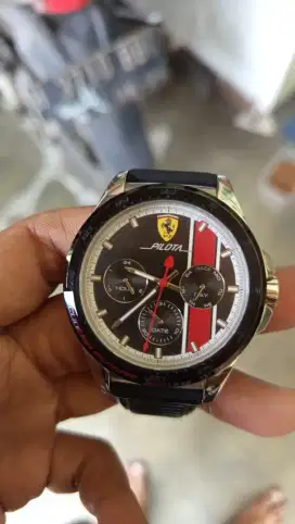 Jam Pilota Scuderia Ferrari Black Red Dial