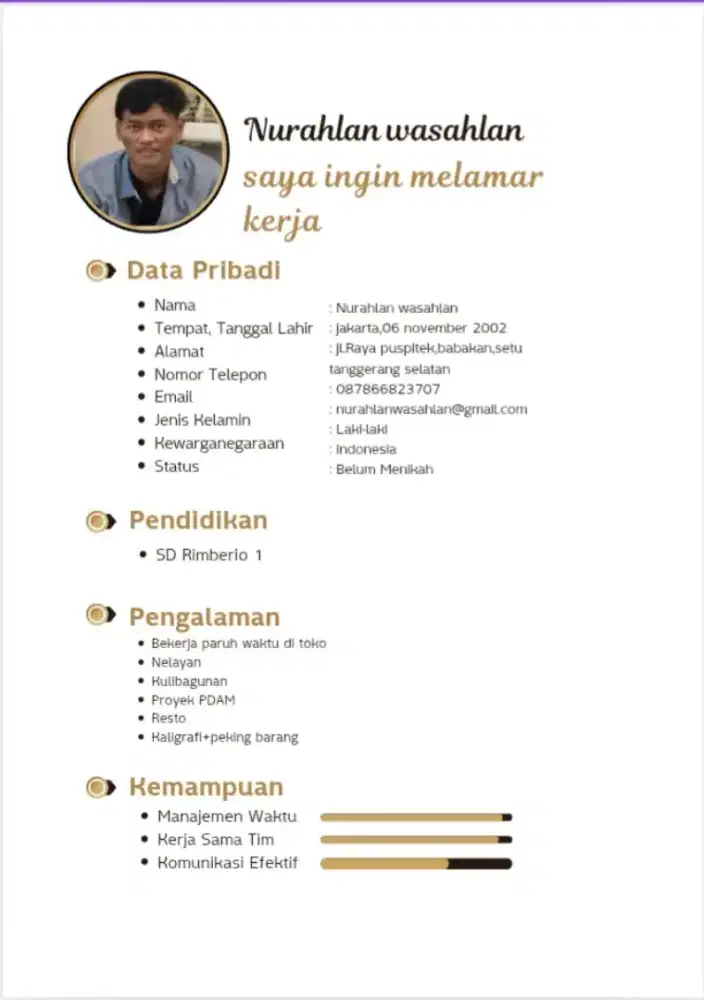 Saya ingin mecari pekerjaan