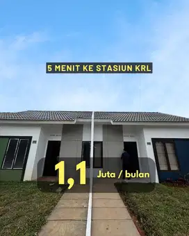 Rumah Tanpa DP, cicilan Flat, 5 menit ke stasiun