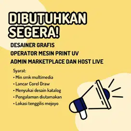 Lowongan desain grafir dan operator