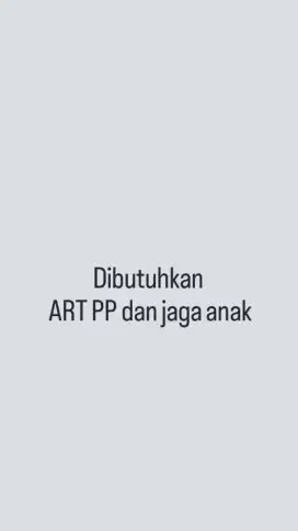 Dibutuhkan Pengasuh anak