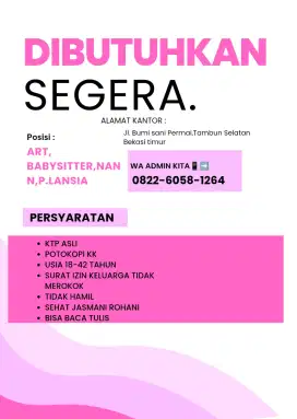 Butuh 5 art daerah Bekasi timur