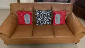 Set Sofa Davinci 3-2-1 Coklat Kulit Asli ( leather genuine )