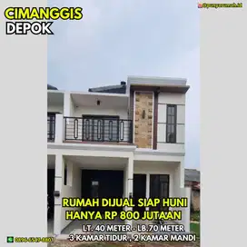 Rumah Dijual Di Cimanggis Siap Huni Murah 800 Jutaan Dekat Tol dan LRT