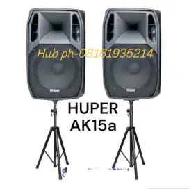 Huper ak15a active speaker spasang 1000 watt baru