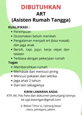 Art dan momong anak (menginap)