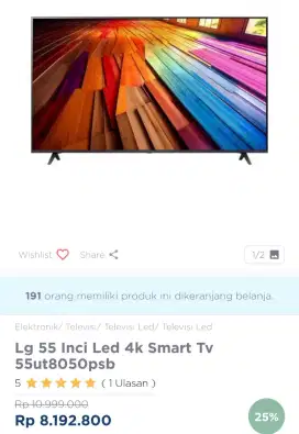 LG SMART TV 4K 55 INCI