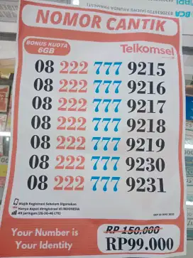 NOMOR CANTIK TSEL DOUBLE TRIPLE