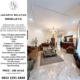 Jual RUMAH JL.SRIWIJAYA, 1644sqm, Nyaman sekali, Only 180Jt permeter