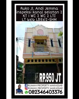 Ruko Jl Andi Djemma LT6X16 LB5X12 Sudut SHM 2 Lantai